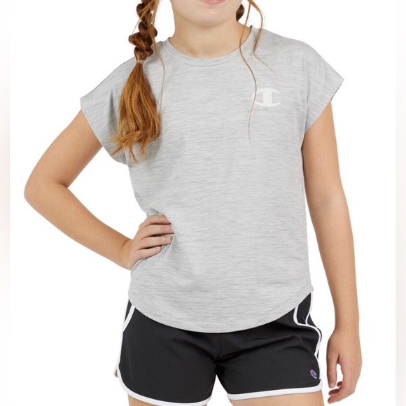 Champion girls gray Everyday Active Tee with cap sleeves size 14/16 - Picture 1 of 7